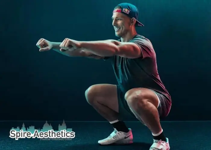 Image of man build leg muscle Edinburgh through exercise