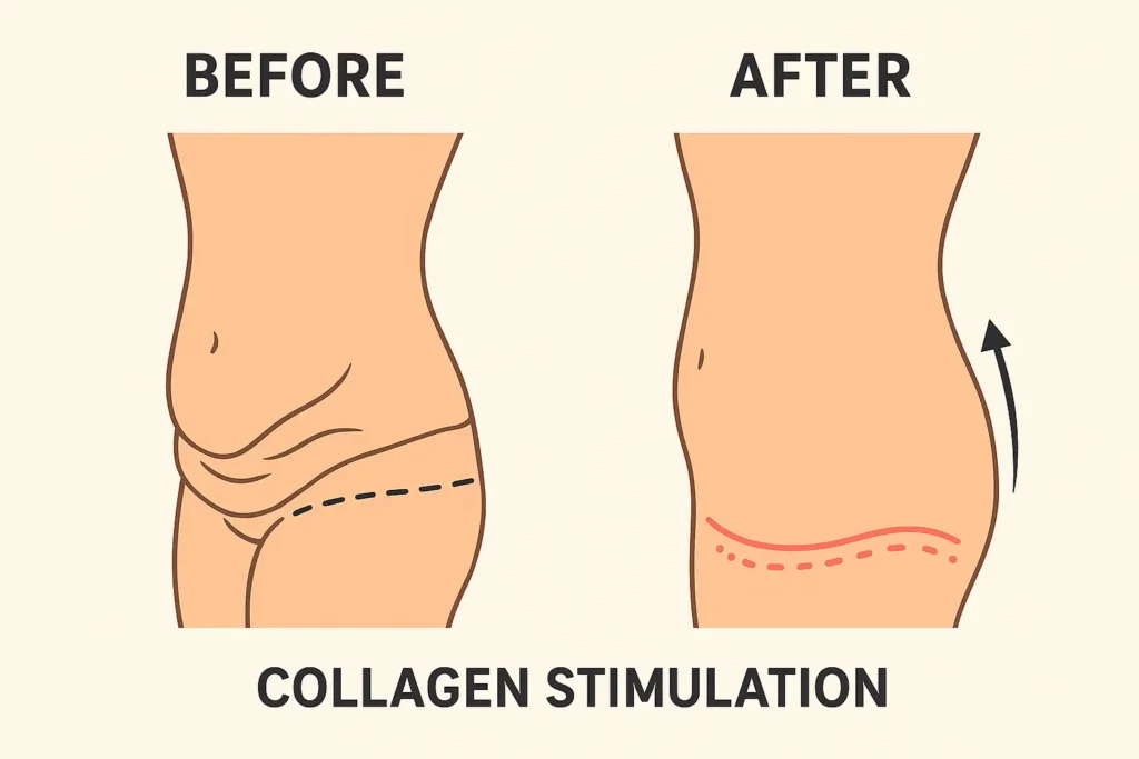 Before and after results for sagging skin after weight loss injections Edinburgh